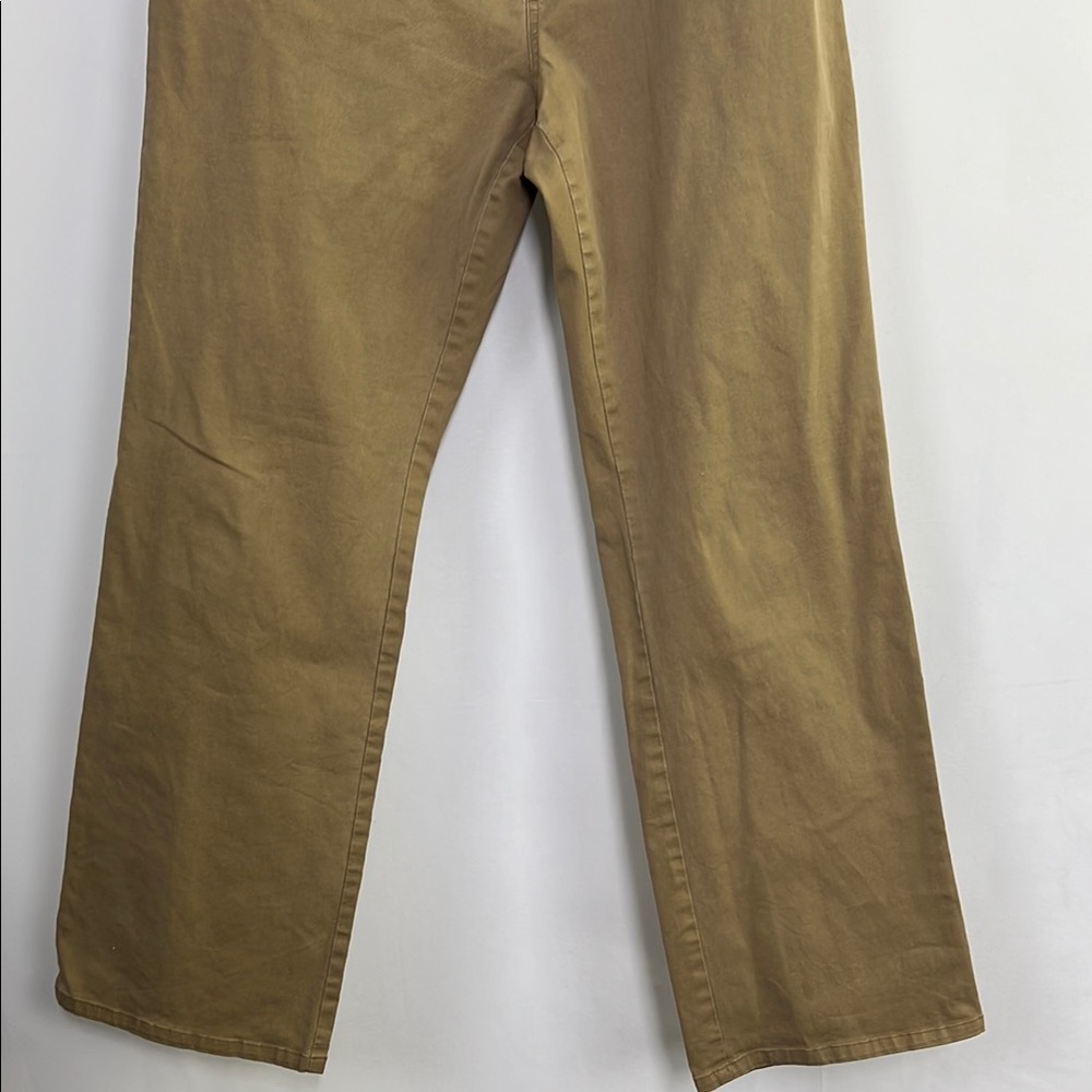 Tan Straight-Leg Pants Reitmans casual mid rise tan trouser twill - Picture 3 of 6